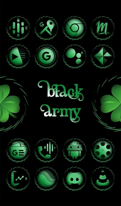 Black Army Emerald - Icon Pack Mod Apk
