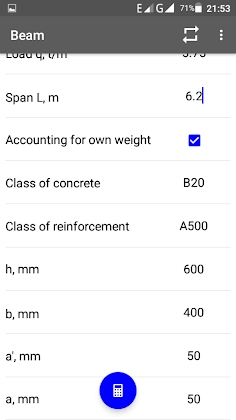 Download Calculation of the reinforced concrete beam Mod Apk