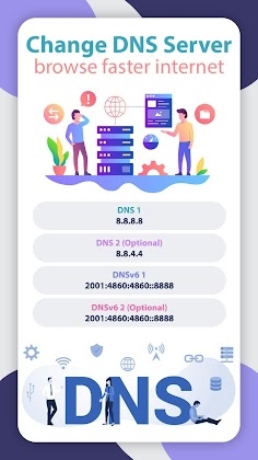 Change DNS Server - browse faster internet Mod Apk