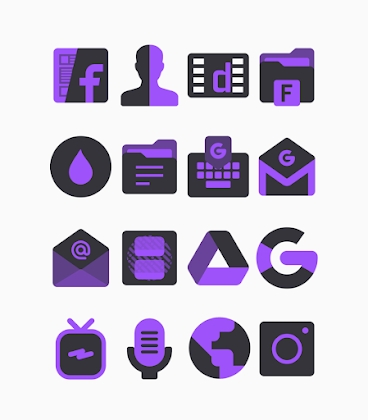 Download Dark Purple - Icon Pack Mod Apk