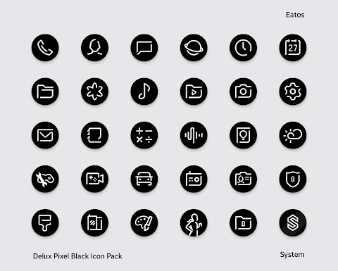 Download Delux Black - Round Icon Pack Mod Apk