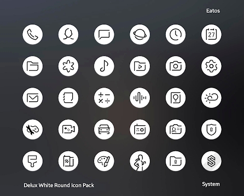 Download Delux White Round - Icon Pack Mod Apk