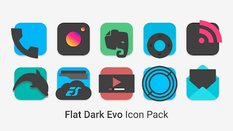 Download Flat Dark Evo - Icon Pack Mod Apk