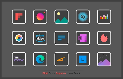 Download Flat Dark Square - Icon Pack Mod Apk