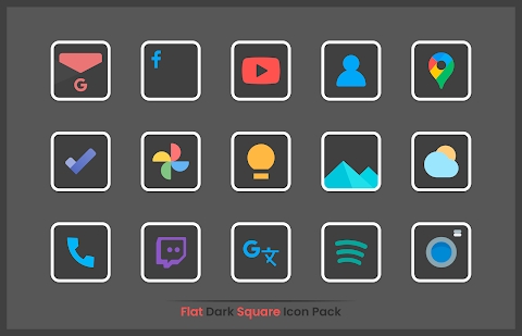 Flat Dark Square - Icon Pack Mod Apk
