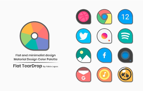 Download Flat TearDrop - Icon Pack Mod Apk