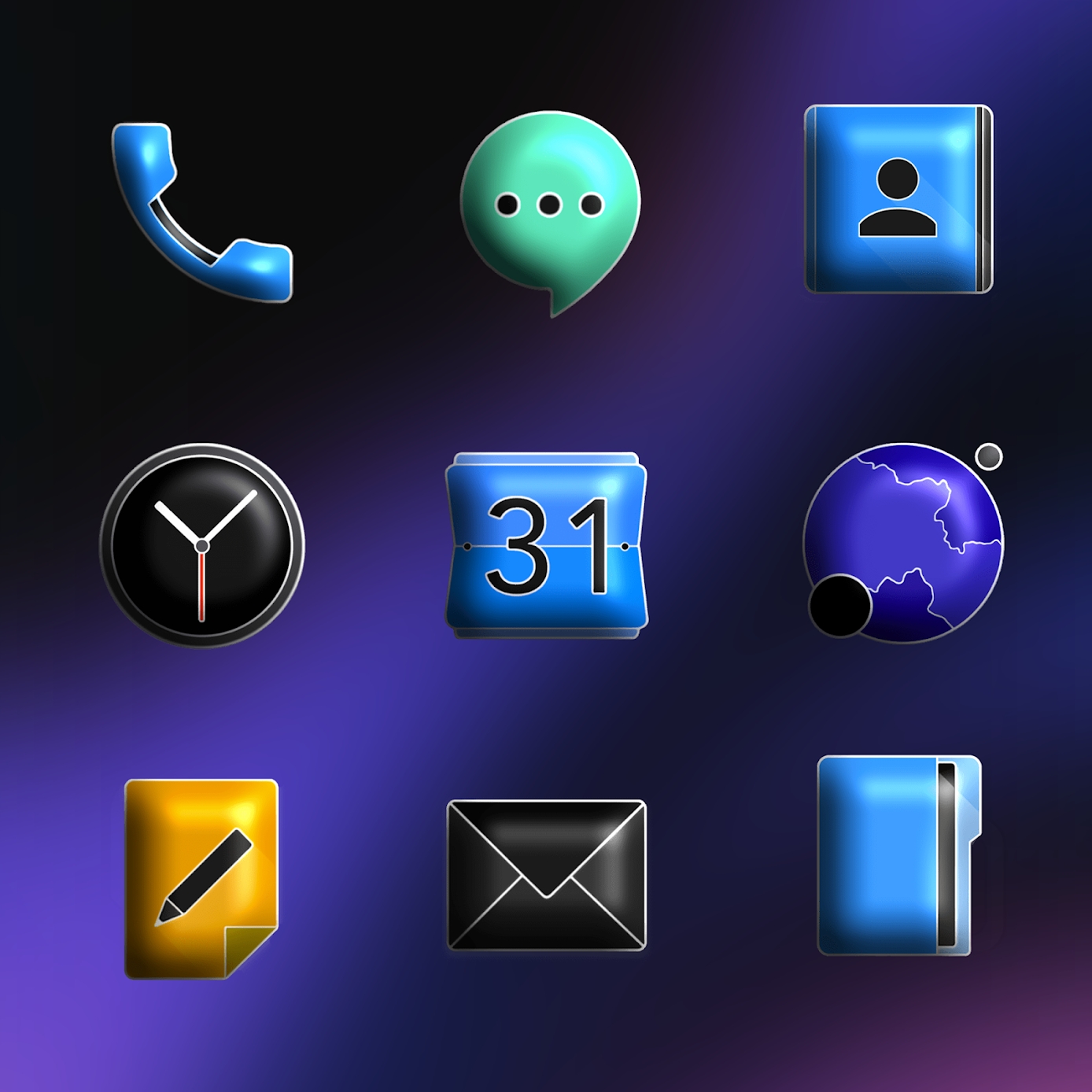 Download FluOxigen 3D - Icon Pack Mod Apk