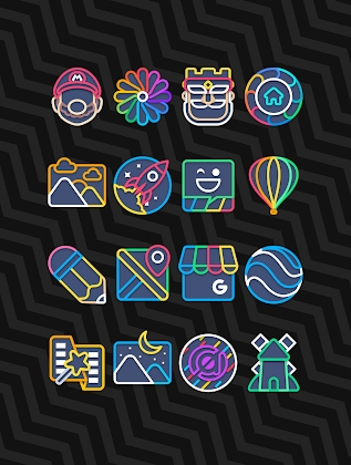 Garis Dark - Lines Icon Pack Mod Apk