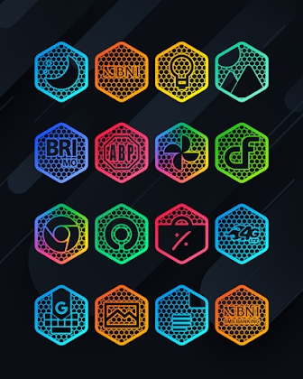 Download Hexanet - Neon Icon Pack Mod Apk