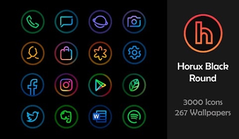Horux Black - Round Icon Pack Mod Apk