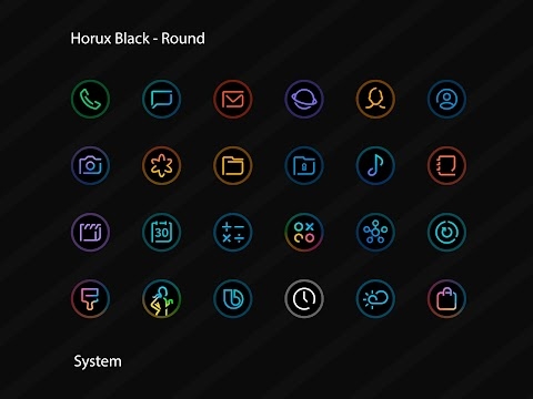 Download Horux Black - Round Icon Pack Mod Apk