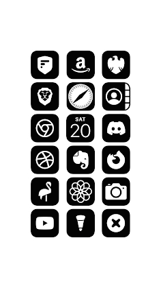 iOS 15 Black - Icon Pack Mod Apk