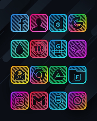 Download Lines Square - Neon icon Pack Mod Apk