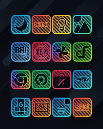 Lines Square - Neon icon Pack Mod Apk