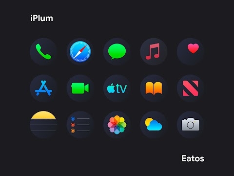 iPear Black - Round Icon Pack Mod Apk