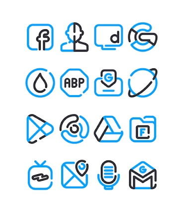 Download Lineblack - Blue icon Pack Mod Apk