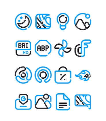Lineblack - Blue icon Pack Mod Apk