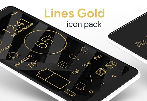 Lines Gold Pro - Icon Pack Mod Apk