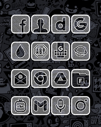 Download Lines Square - White Icon Pack Mod Apk