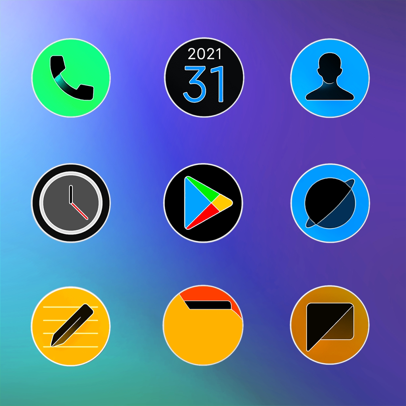 Download MIUl Circle Fluo - Icon Pack Mod Apk