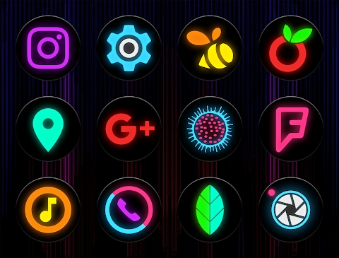 Neon Glow C - Icon Pack Mod Apk