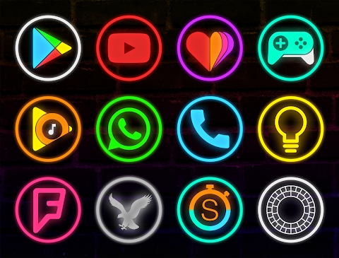 Neon Glow Rings - Icon Pack Mod Apk