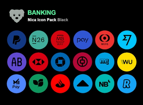 Download Nica Icon Pack Black Mod Apk