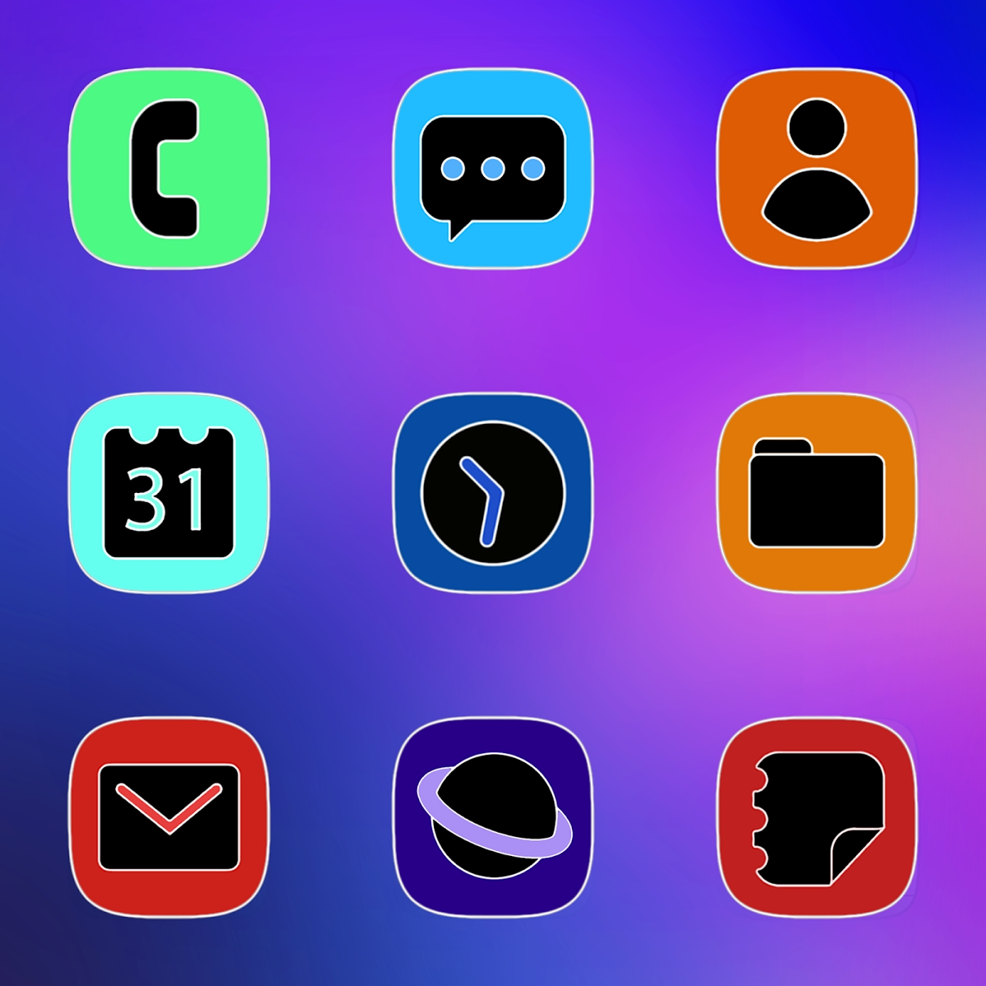 Download One UI Fluo - Icon Pack Mod Apk