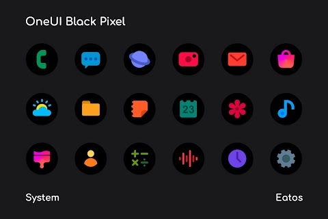 OneUI Black - Round Icon Pack Mod Apk