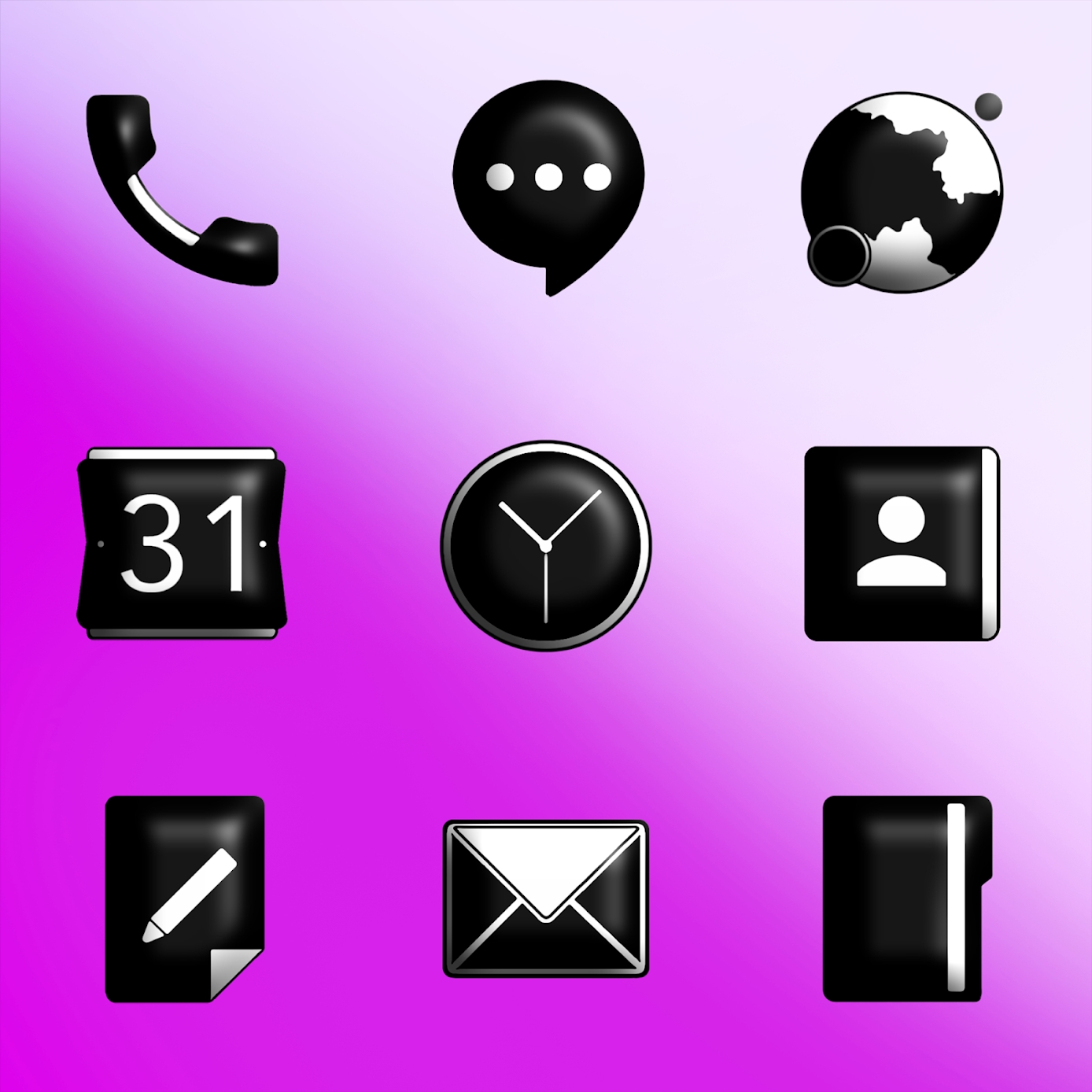 Download Oxigen Dark 3D - Icon Pack Mod Apk
