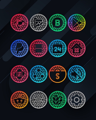 Download Pixel Net - Neon Icon Pack Mod Apk