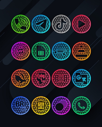 Pixel Net - Neon Icon Pack Mod Apk