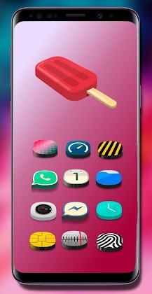 Download Popsicle 3D android 10 icon pack HD Wallpaper pack Mod Apk