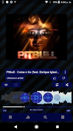 Poweramp v3 skin blue carbon Mod Apk
