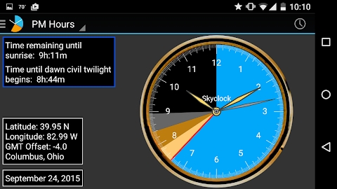 Download Skyclock - The sunrise/sunset twilight calculator! Mod Apk