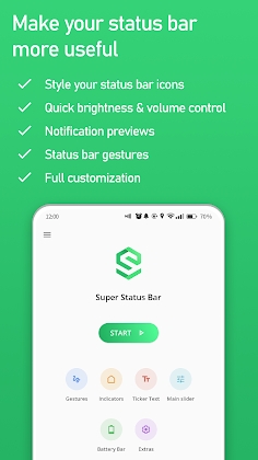 Super Status Bar - Gestures, Notifications & more Mod Apk