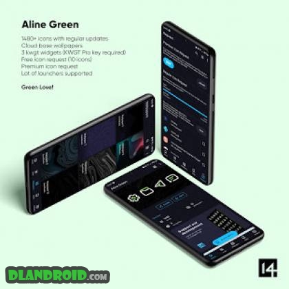 Aline Green Icon Pack - Linear White 