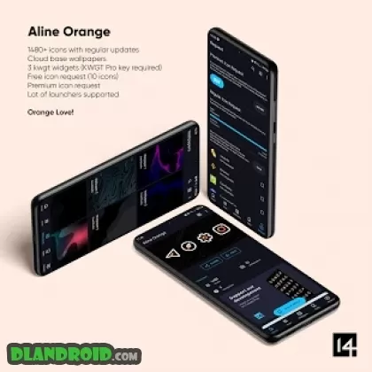 Aline Orange icon pack - linear white 
