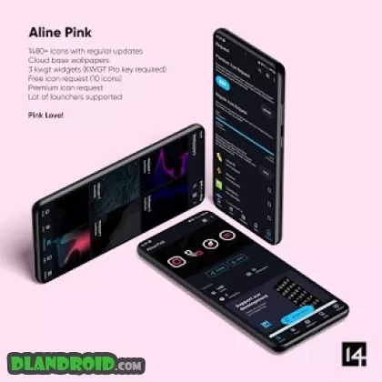 Aline Pink icon pack - linear white 