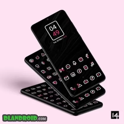 Aline Pink icon pack - linear white 