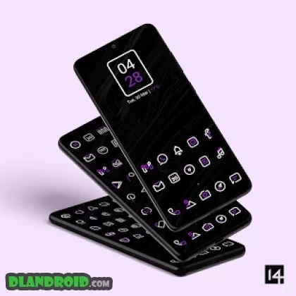 Aline Purple icon pack - linear purple icons Apk