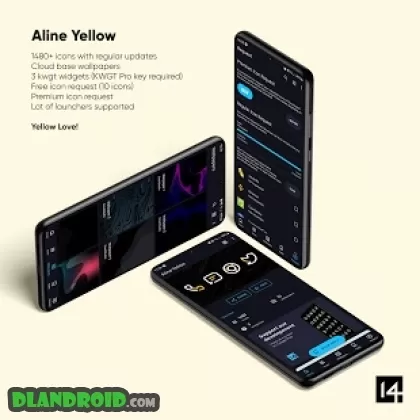 Aline Yellow icon pack - linear yellow icons Apk