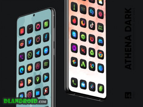 Athena Dark Icon Pack – Dark Squircle Icons 4.3.5 Apk Patched Mod