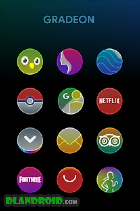 Gradeon - A Rounded Neon Icon Pack Apk