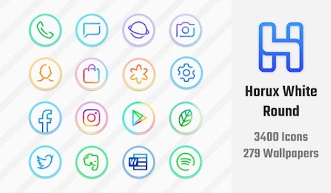 Horux White - Round Icon Pack Apk