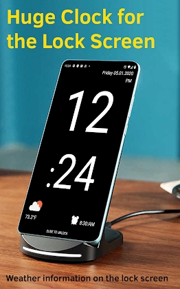 Huge Lock Screen Clock Apk