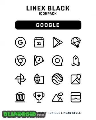 LineX Black Icon Pack Apk
