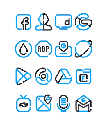 Lineblack - Blue icon Pack Apk