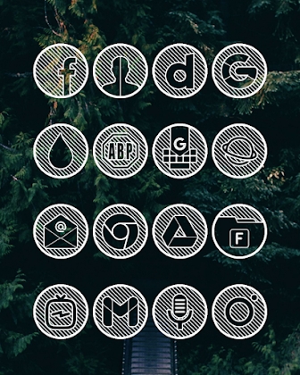 Lines Circle - White Icon Pack Apk Mod
