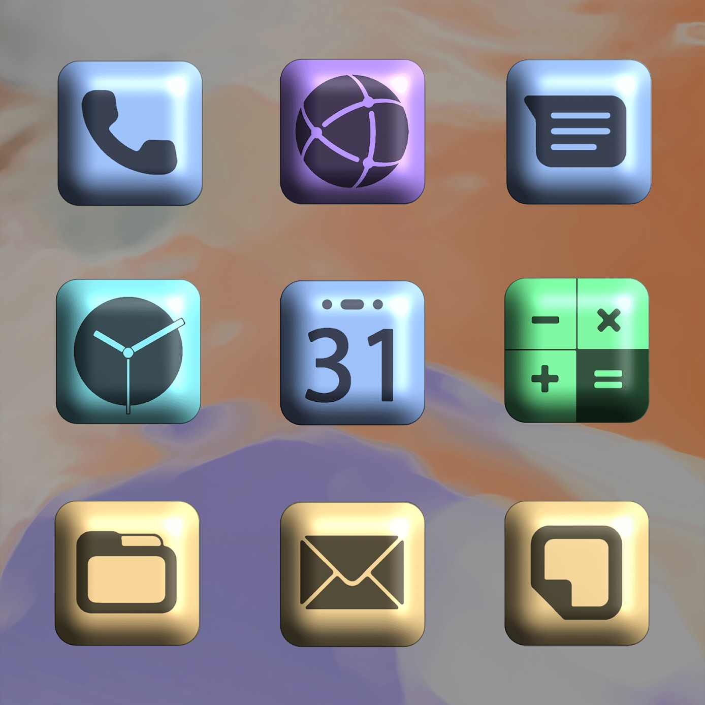 Material Square 3D - Icon Pack Apk